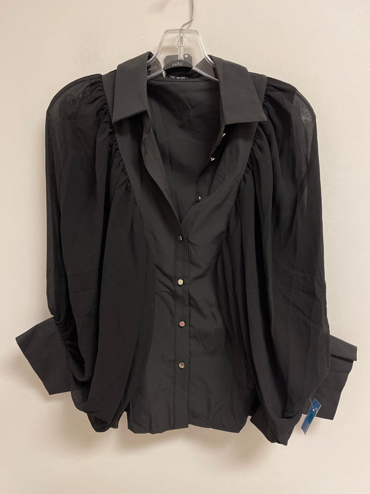 Blouse Long Sleeve By Clothes Mentor In Black, Size: M