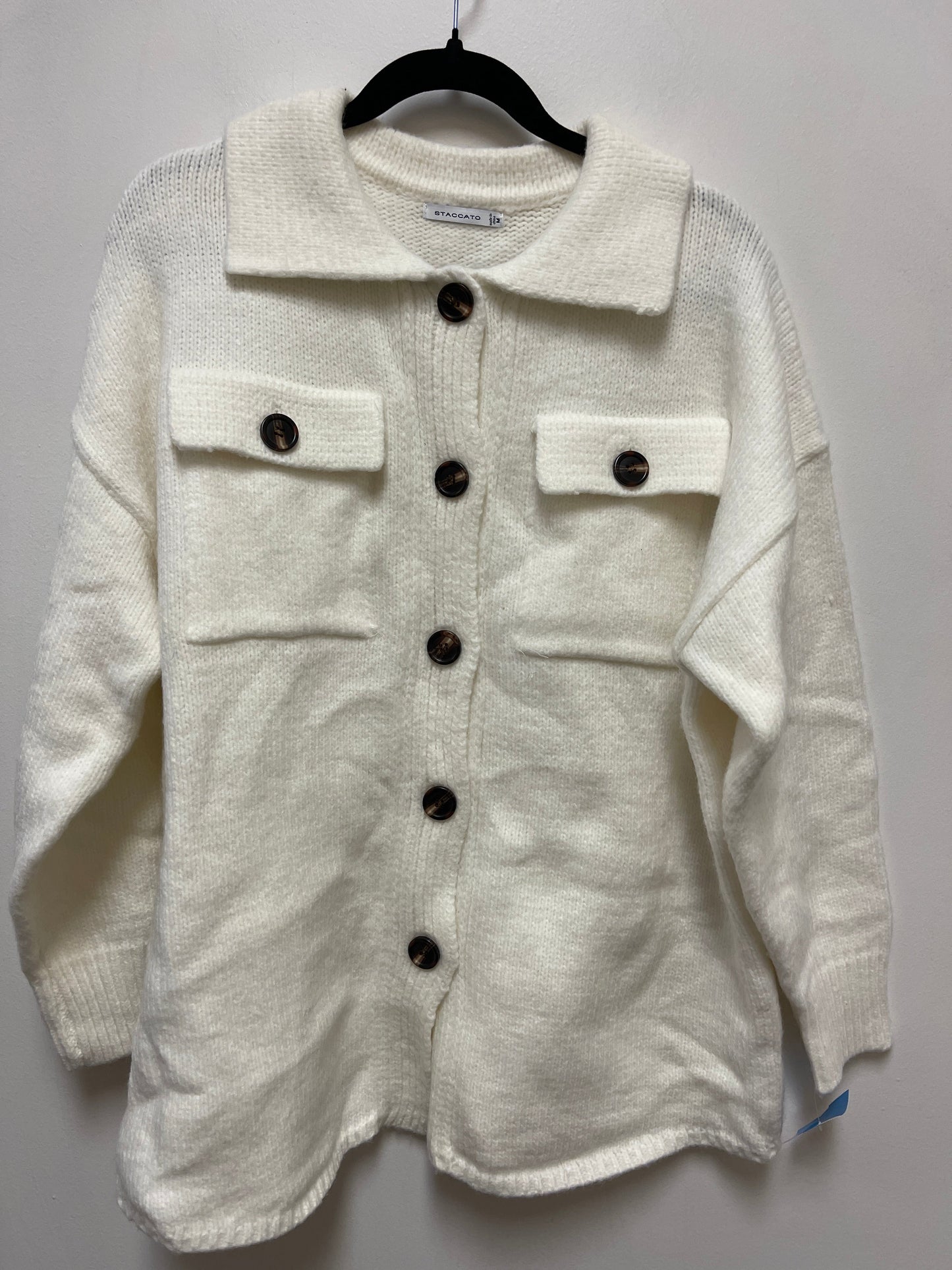 Sweater Cardigan By Staccato In Cream, Size: M