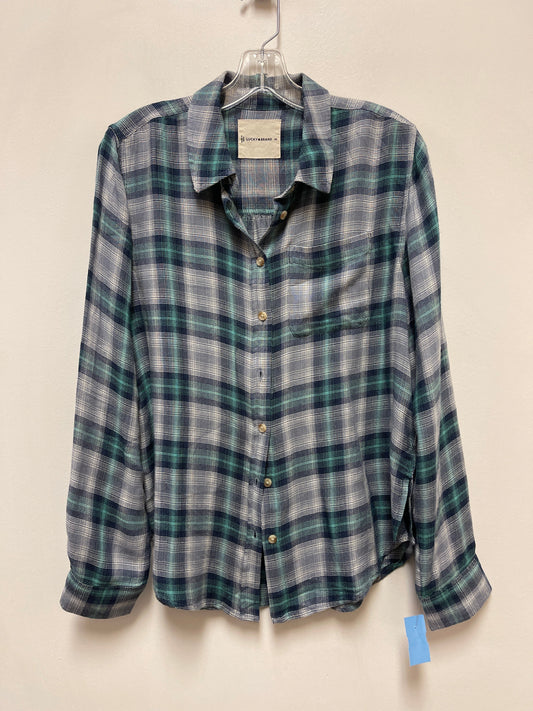 Blouse Long Sleeve By Lucky Brand In Blue, Size: Xs