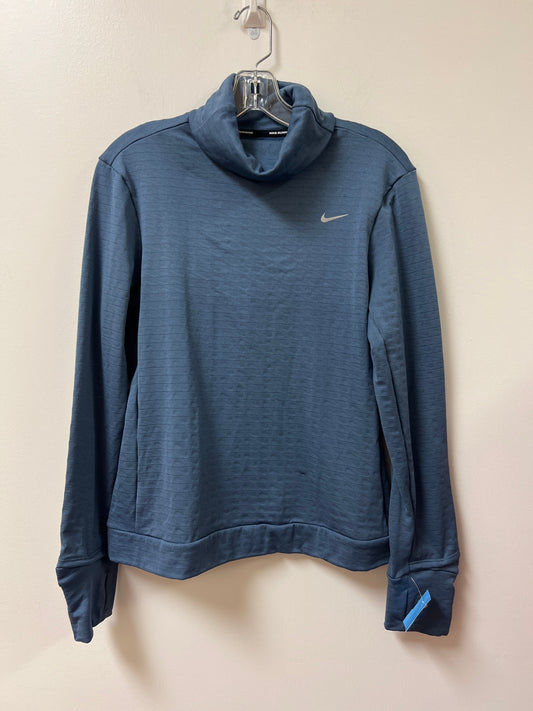 Athletic Top Long Sleeve Collar By Nike Apparel In Blue, Size: M