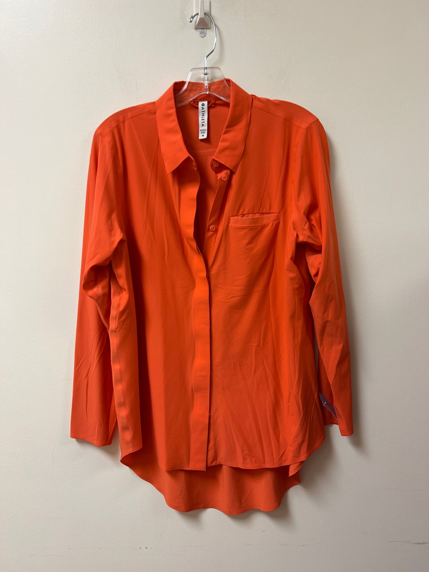 Blouse Long Sleeve By Athleta In Orange, Size: M