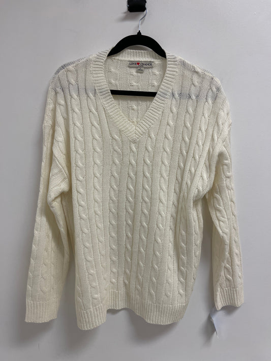 Sweater By Clothes Mentor In Cream, Size: L