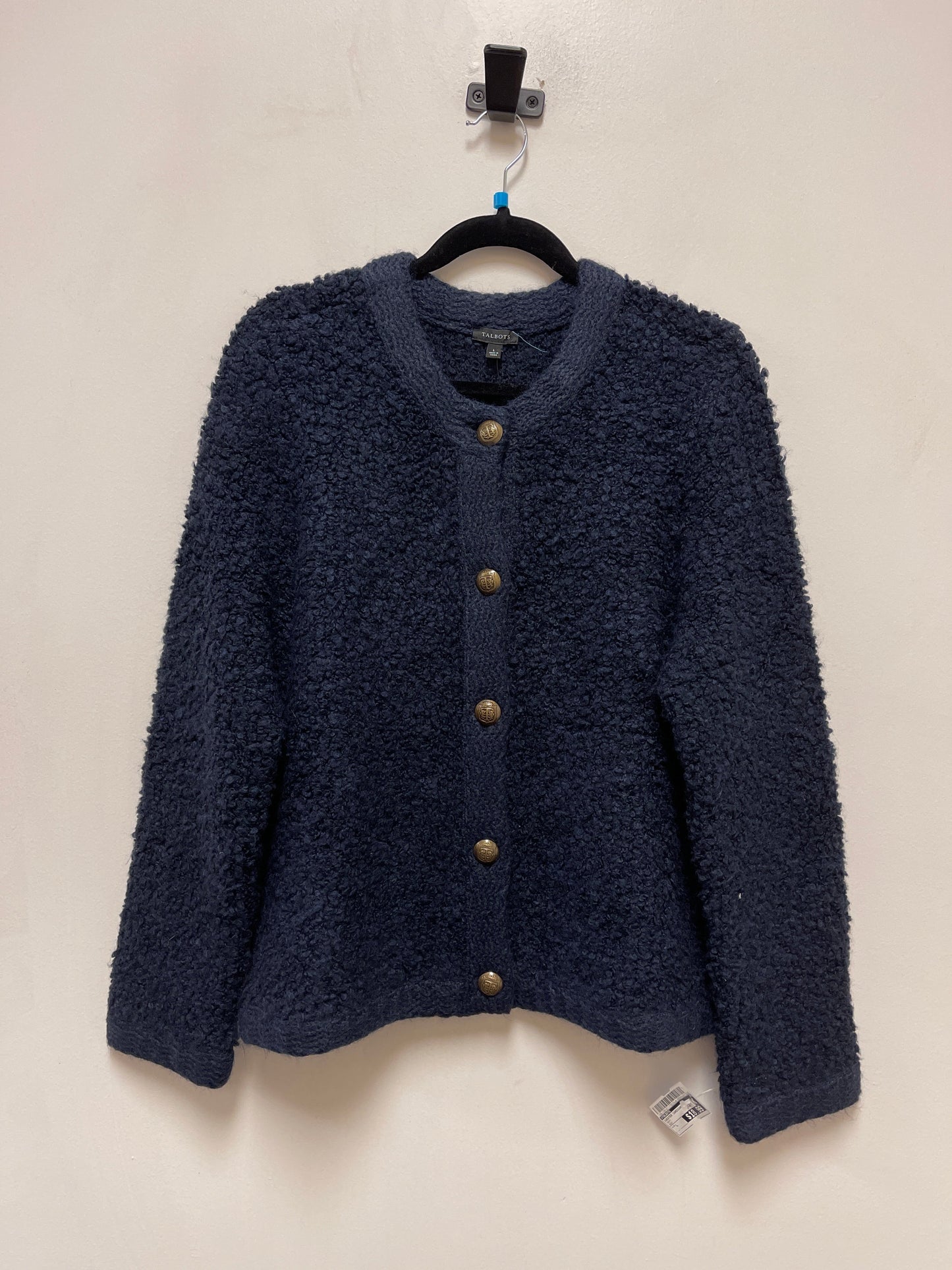 Sweater Cardigan By Talbots In Navy, Size: L