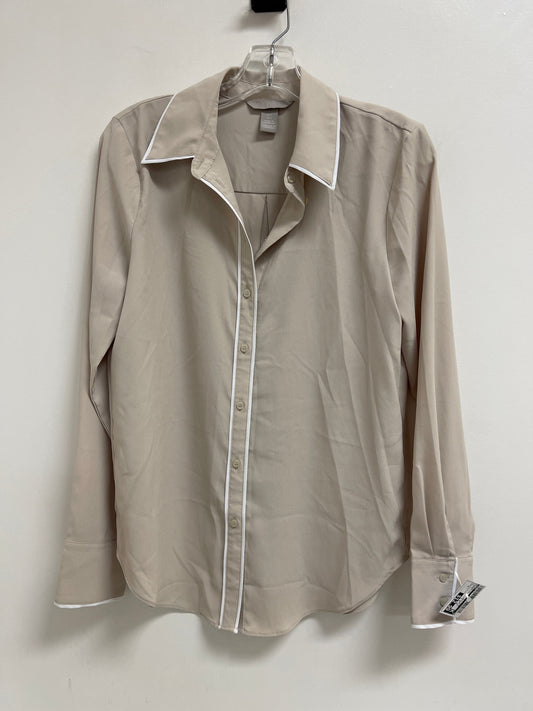 Blouse Long Sleeve By H&m In Cream, Size: S