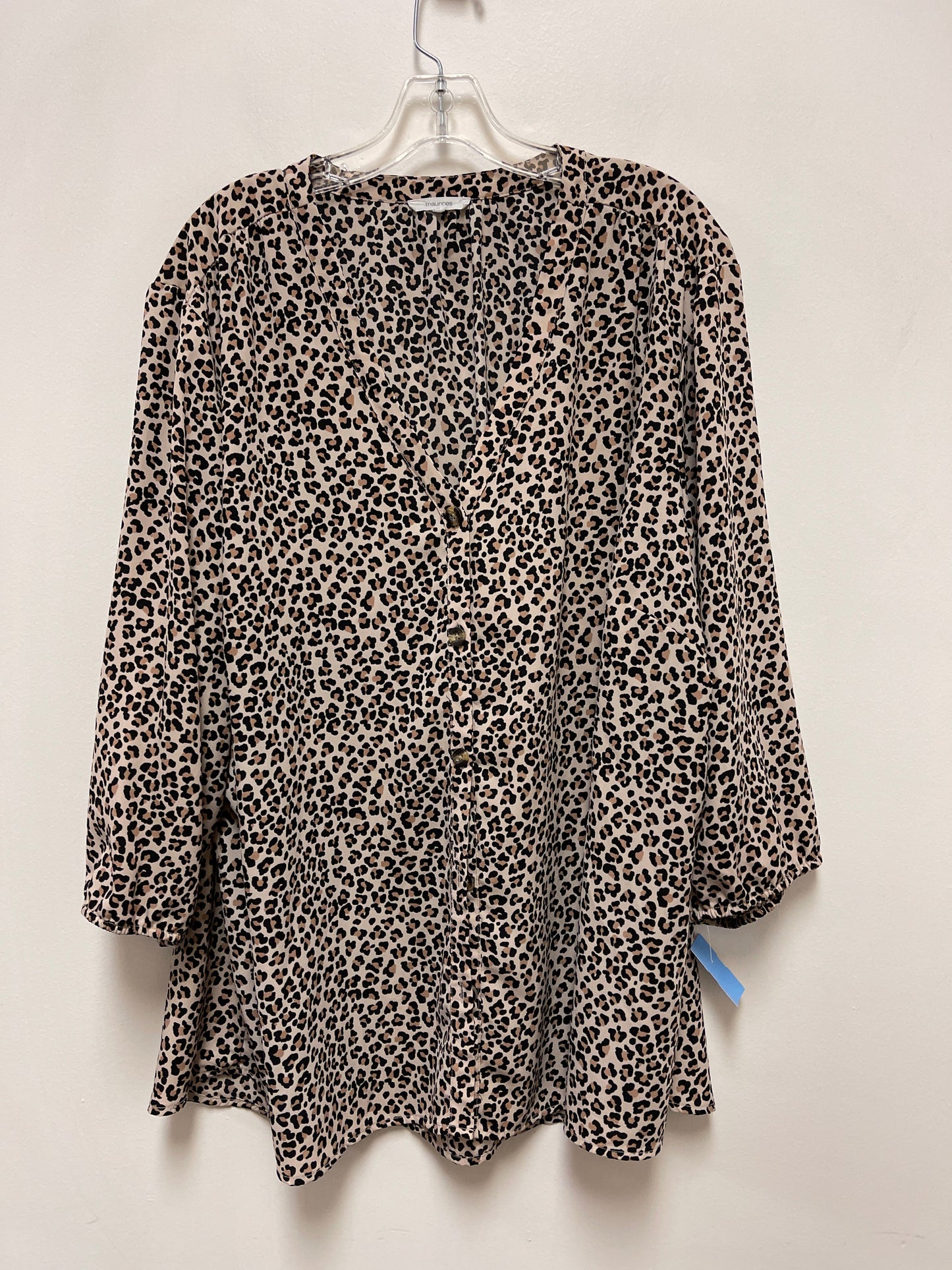 Blouse Long Sleeve By Maurices In Animal Print, Size: 2x