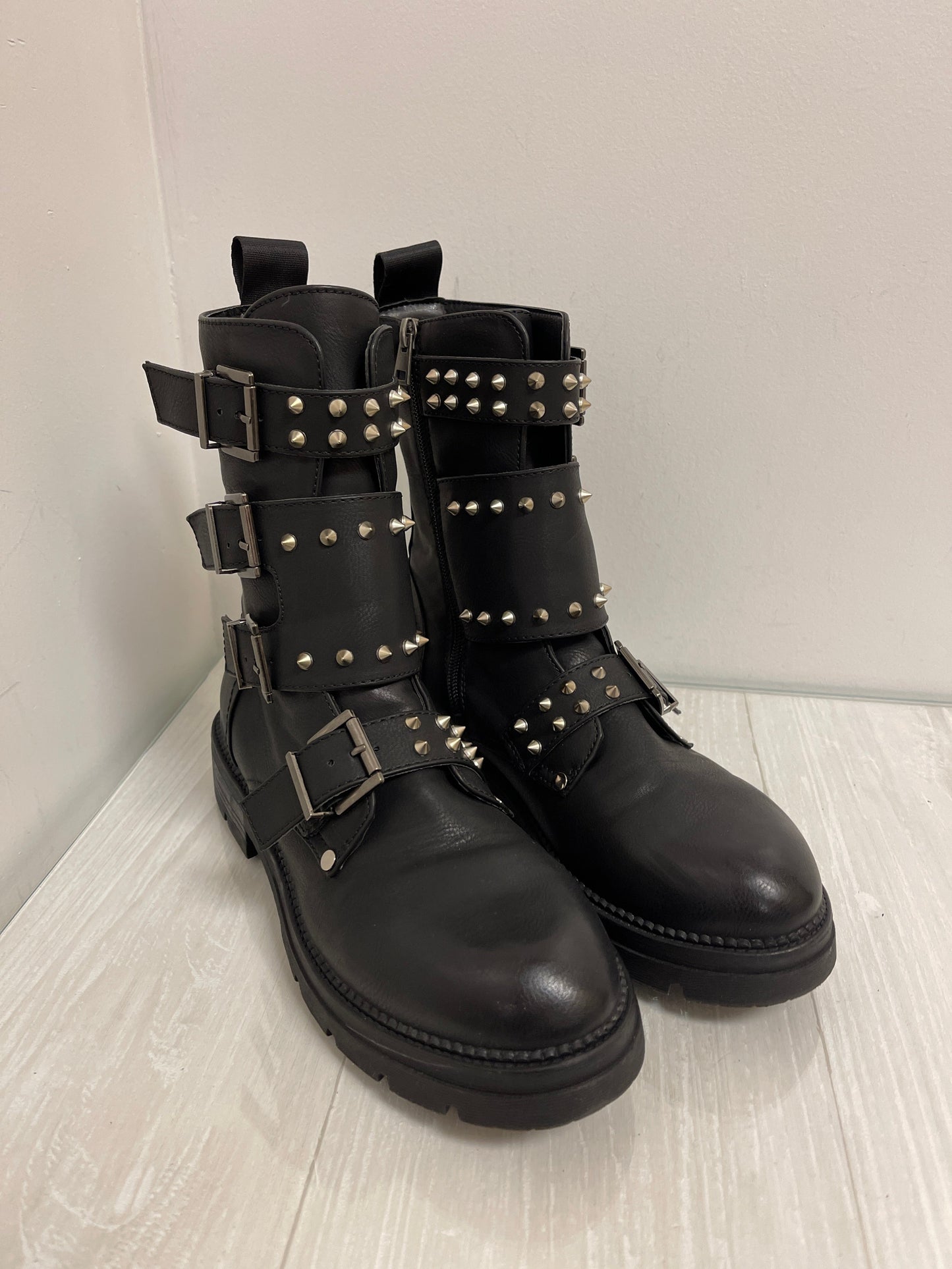 Boots Combat By Steve Madden In Black, Size: 8.5