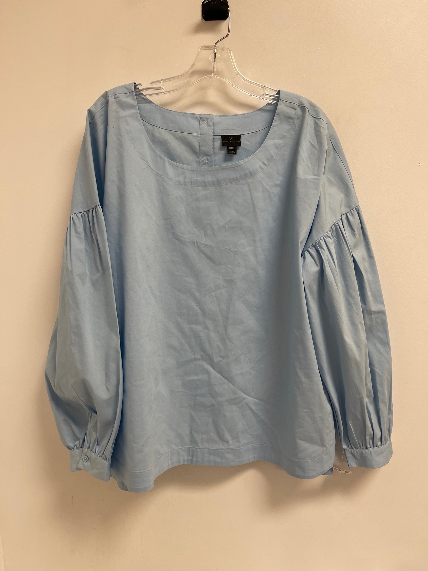 Top Long Sleeve By Worthington In Blue, Size: 2x