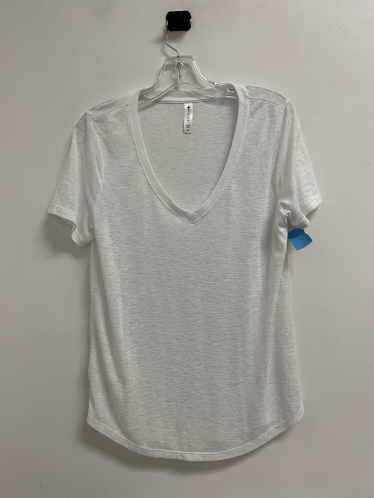 Athletic Top Short Sleeve By Athleta In White, Size: M