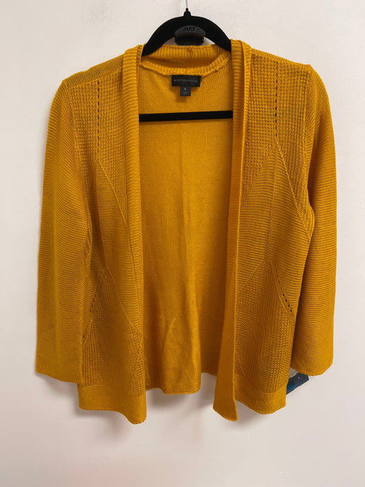 Sweater Cardigan By Worthington In Yellow, Size: L