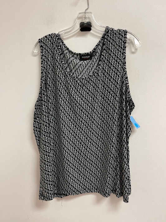 Top Sleeveless By Avenue In Black & White, Size: 4x