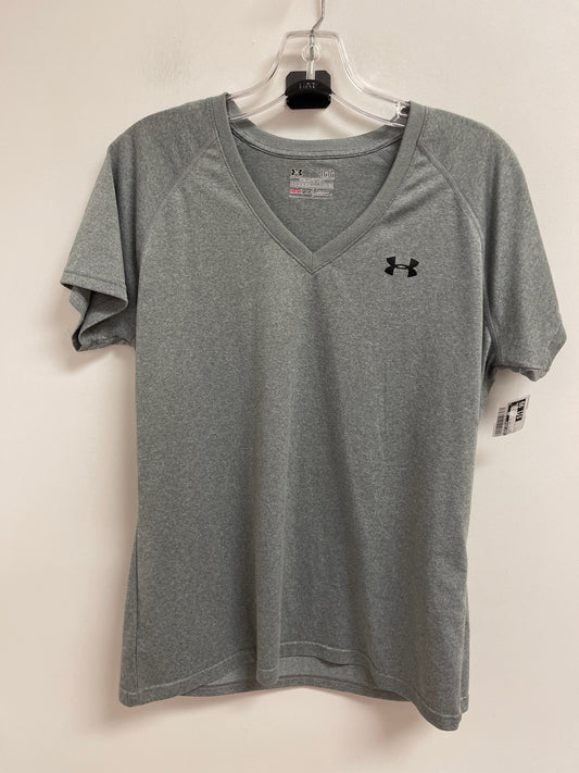 Athletic Top Short Sleeve By Under Armour In Grey, Size: L