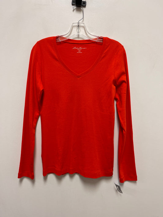 Top Long Sleeve By Eddie Bauer In Orange, Size: M