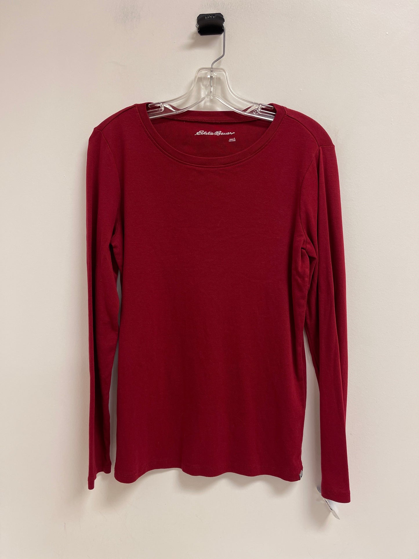 Top Long Sleeve By Eddie Bauer In Red, Size: L