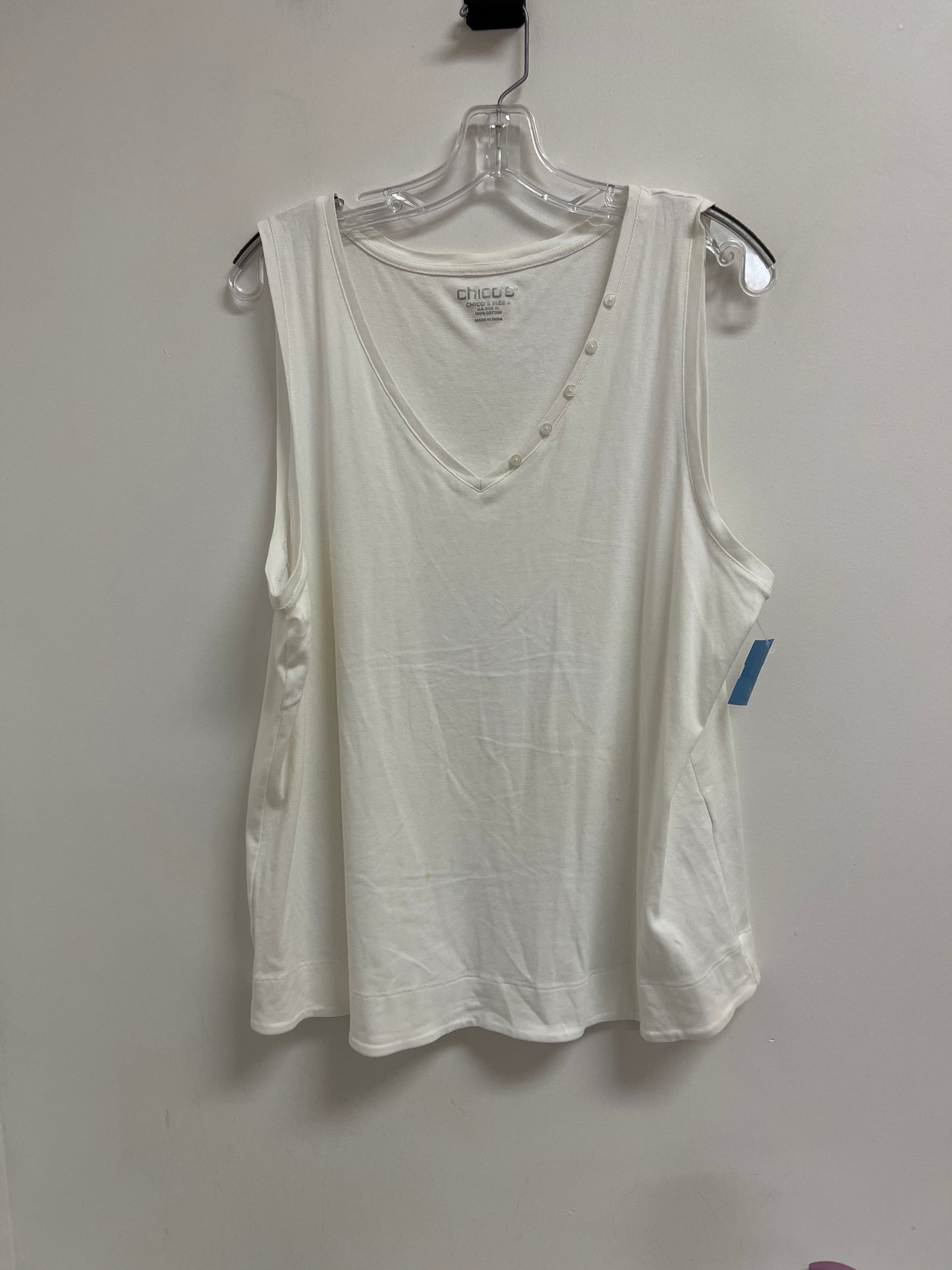 Top Sleeveless By Chicos In White, Size: Xl