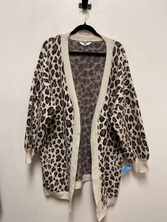 Sweater Cardigan By Time And Tru In Animal Print, Size: 2x