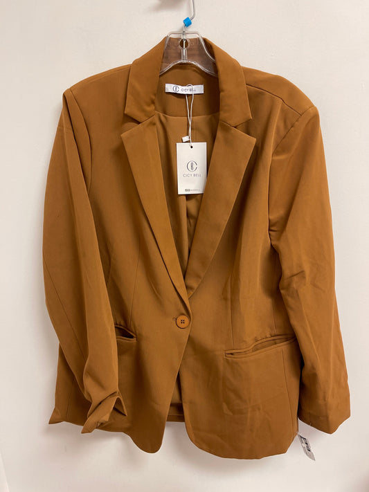 Blazer By Clothes Mentor In Tan, Size: Xl