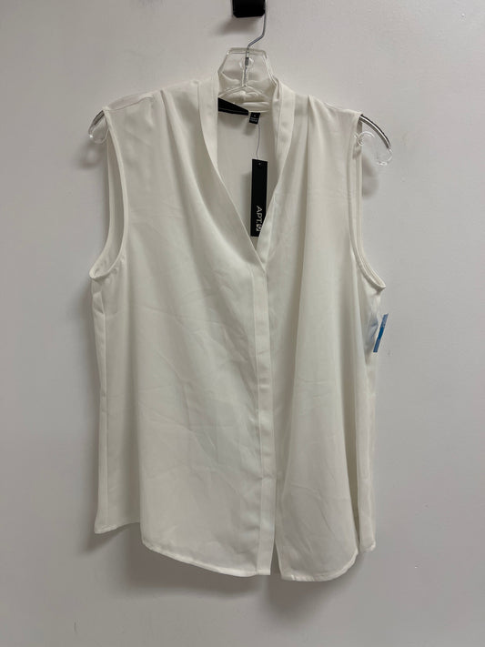 Top Sleeveless By Apt 9 In White, Size: L