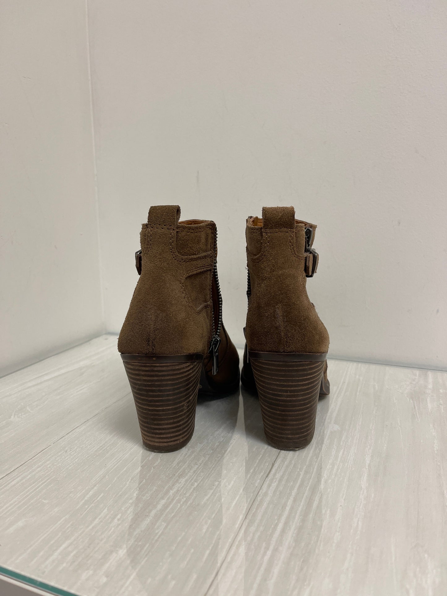 Boots Ankle Heels By Lucky Brand In Tan, Size: 7