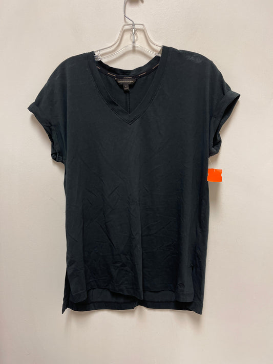 Top Short Sleeve By Banana Republic In Black, Size: S