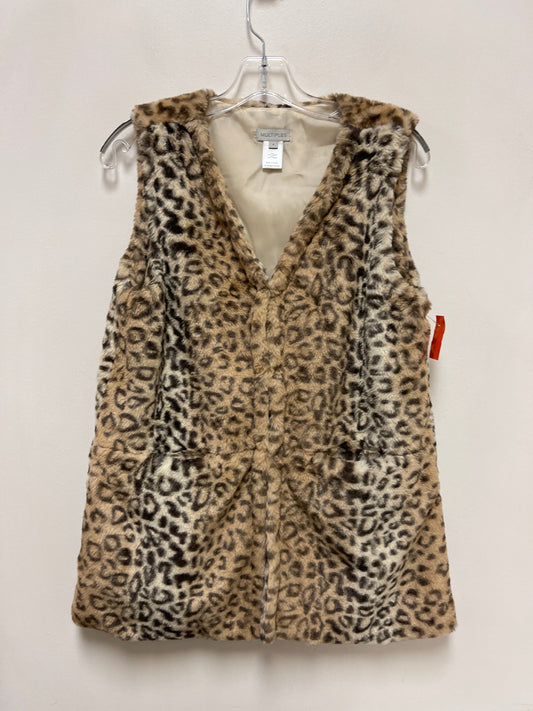 Vest Faux Fur & Sherpa By Multiples In Animal Print, Size: S