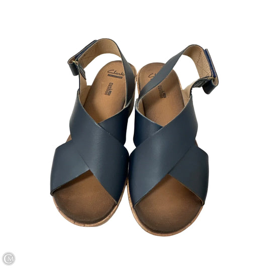 Sandals Heels Wedge By Clarks In Black, Size: 7