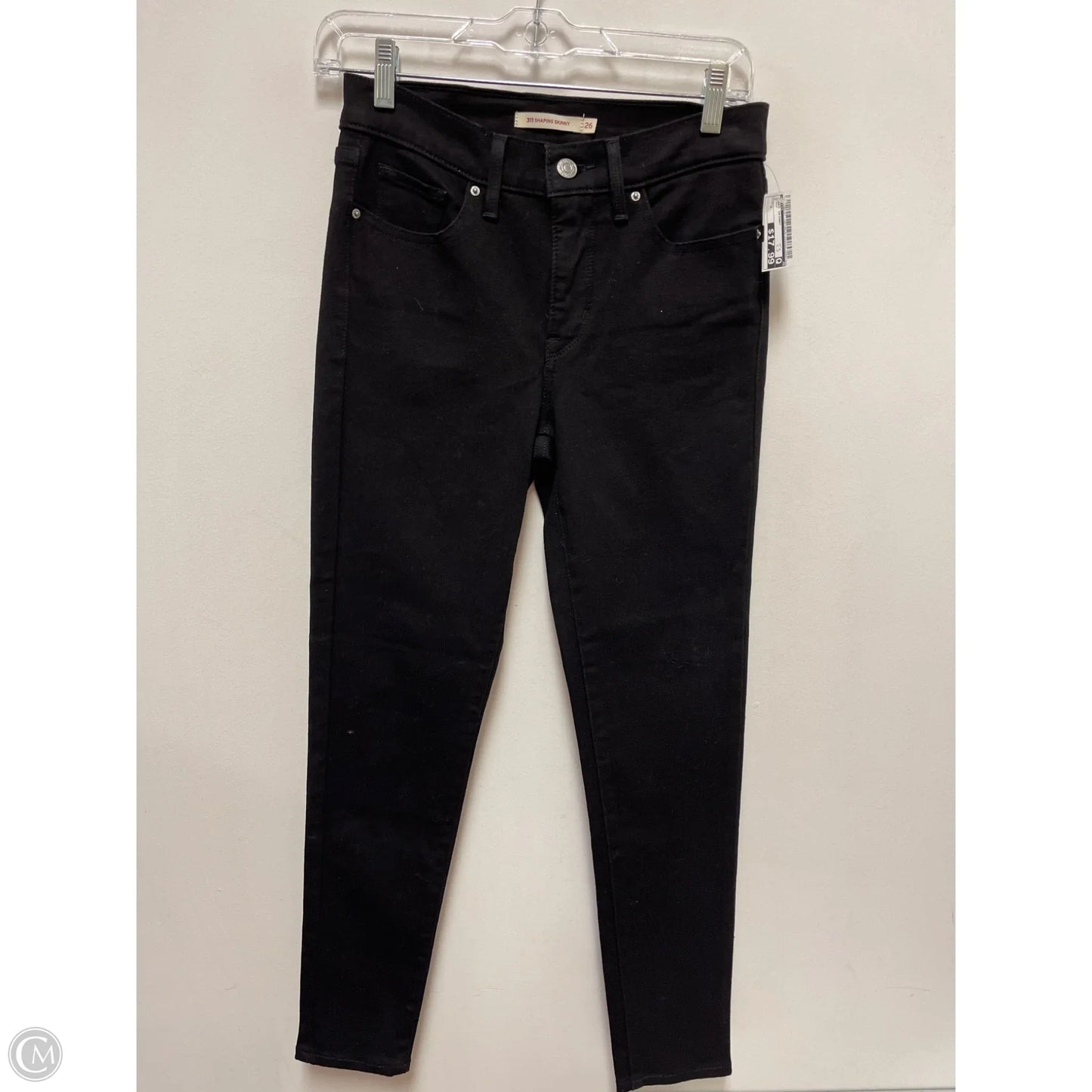 Jeans Skinny By Levis In Black, Size: 2