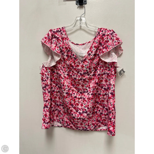 Top Short Sleeve By Shein In Floral Print, Size: 2x