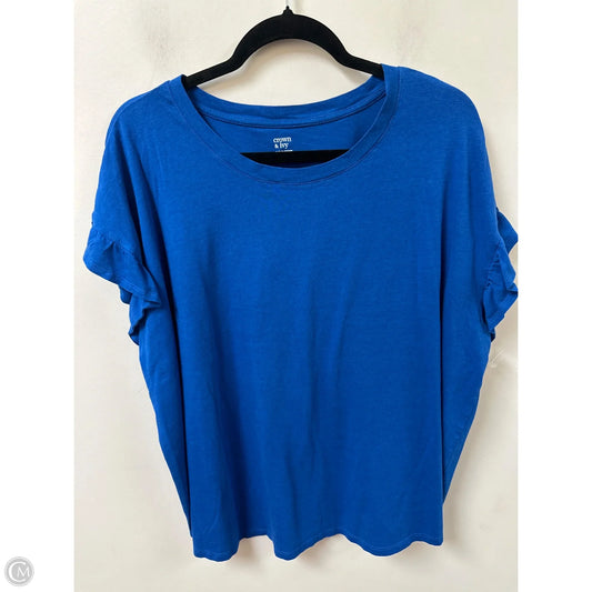 Top Short Sleeve By Crown And Ivy In Blue, Size: 3x
