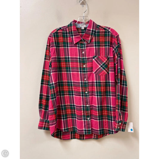 Blouse Long Sleeve By Crown And Ivy In Pink, Size: M