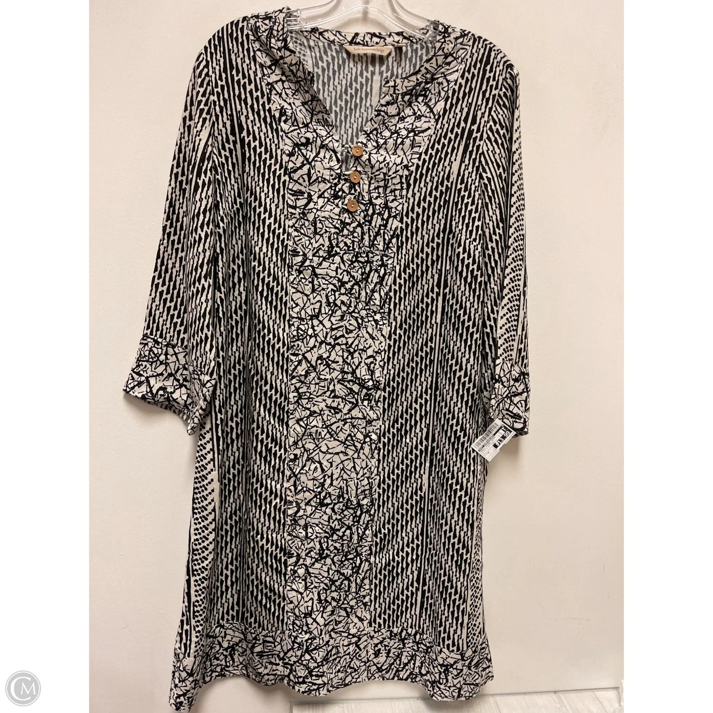 Dress Casual Short By Soft Surroundings In Black & White, Size: M