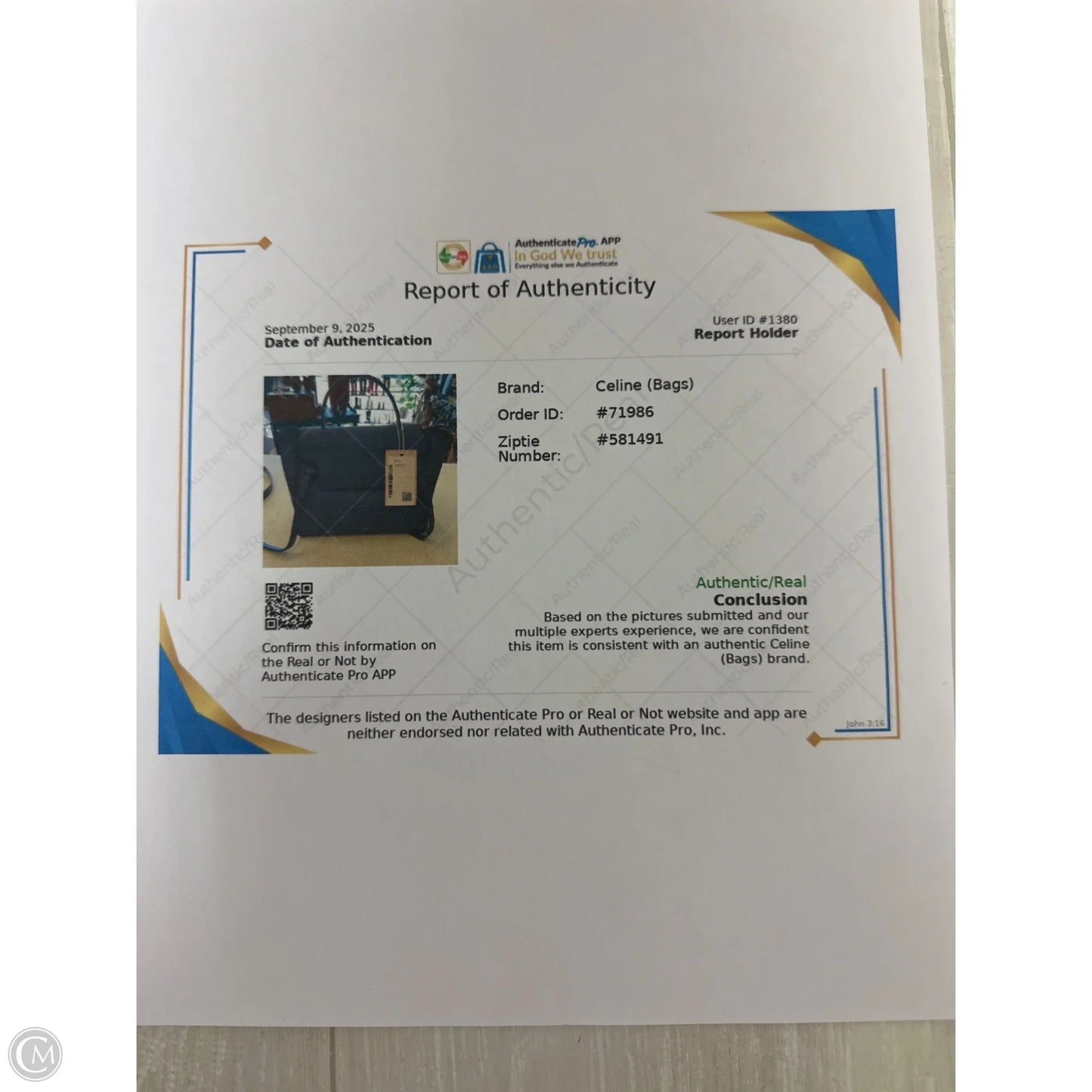 Handbag Luxury Designer By Celine, Size: Large