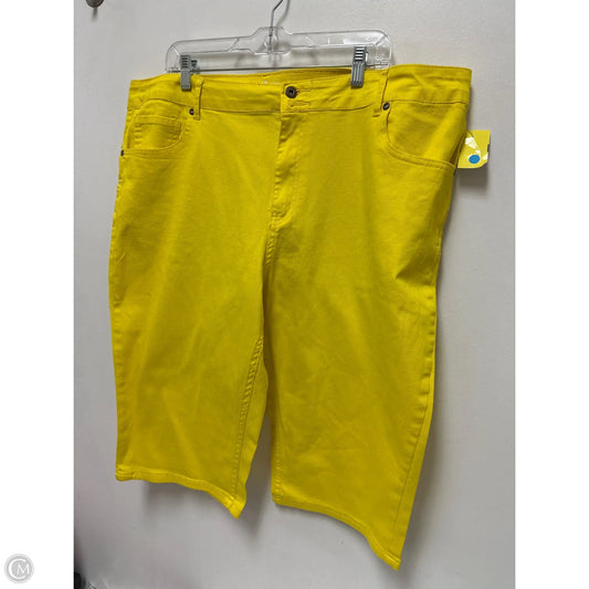 Shorts By Ashley Stewart In Yellow, Size: 22