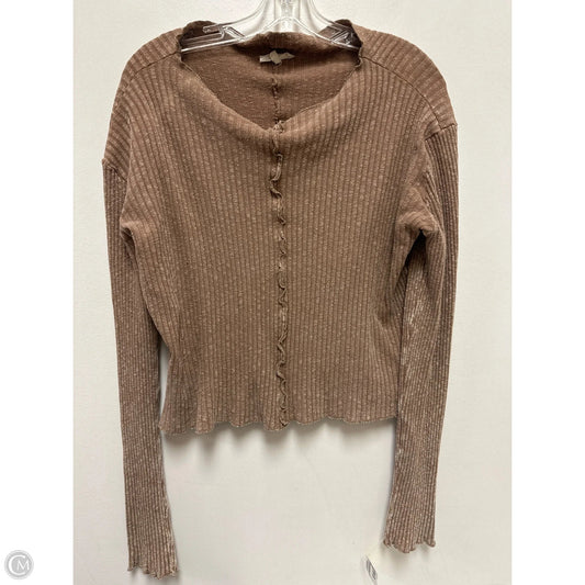 Top Long Sleeve By Easel In Brown, Size: S