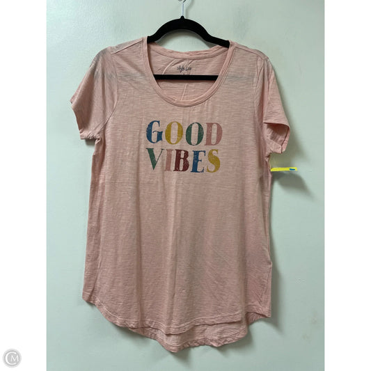 Top Short Sleeve By Style And Company In Pink, Size: S