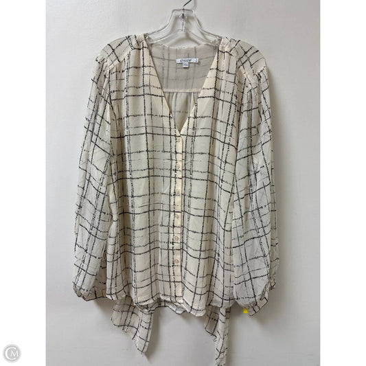 Blouse Long Sleeve By Chicos In Cream, Size: 2x