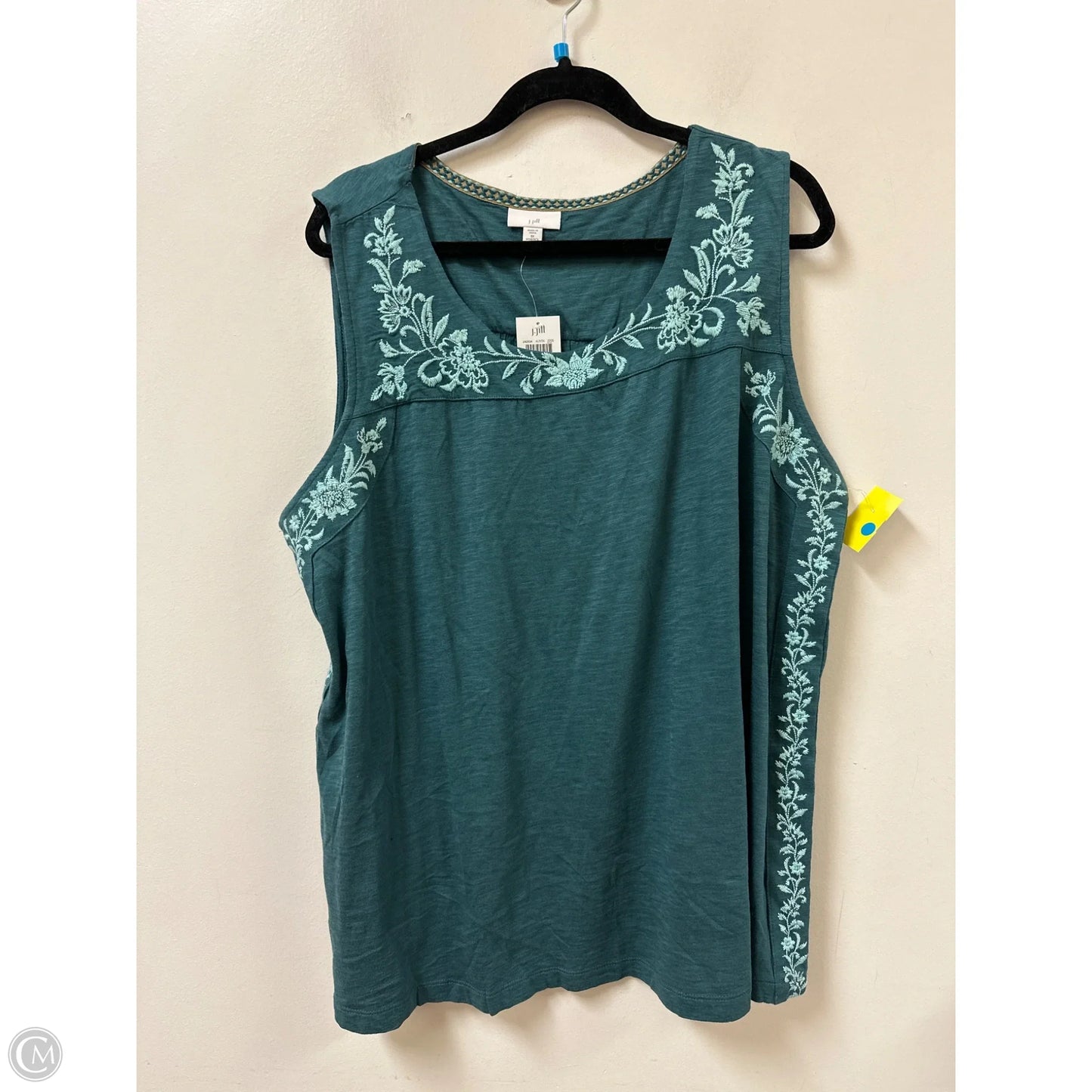 Top Sleeveless By J. Jill In Green, Size: 3x