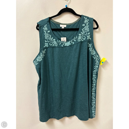 Top Sleeveless By J. Jill In Green, Size: 3x