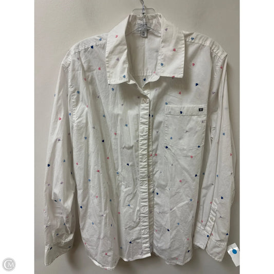Blouse Long Sleeve By Crown And Ivy In White, Size: Xl