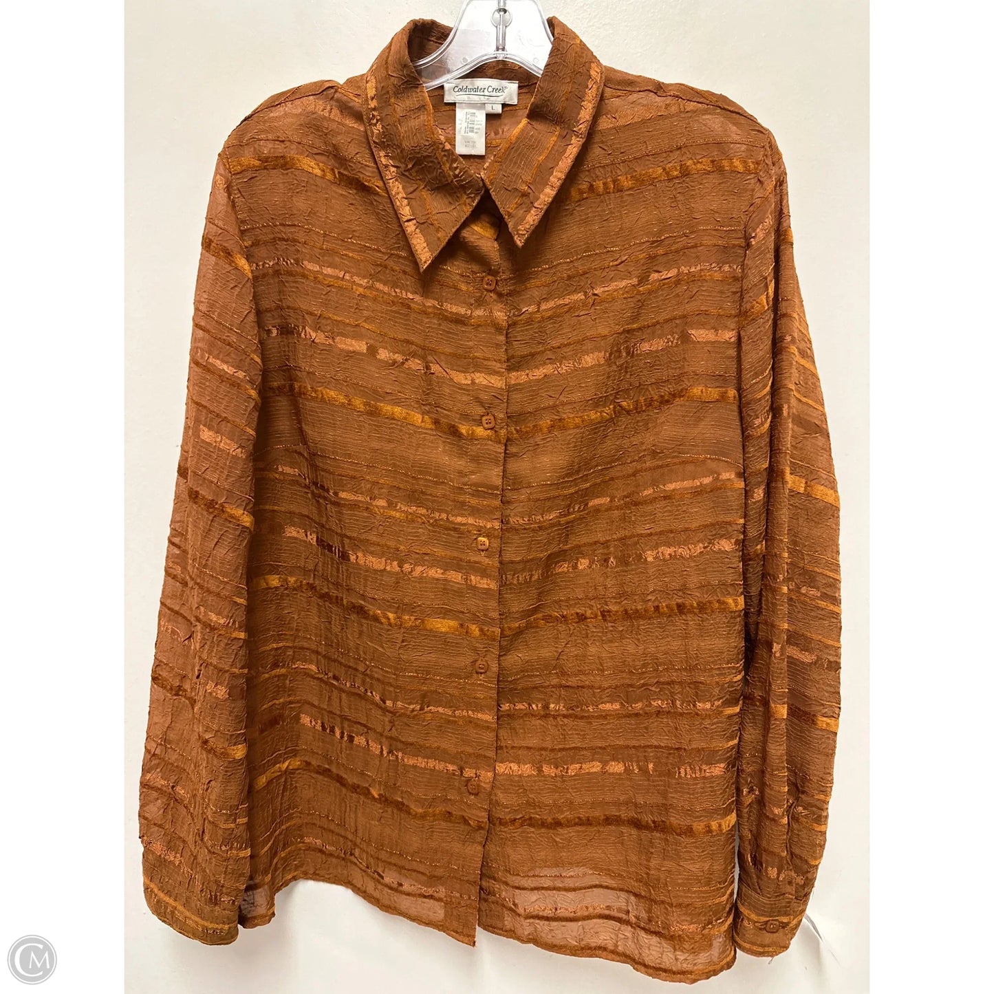 Blouse Long Sleeve By Coldwater Creek In Orange, Size: L