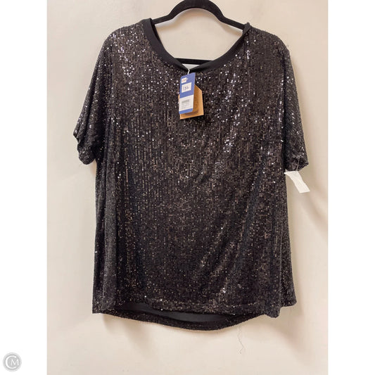 Top Short Sleeve By Kori America In Black, Size: 1x