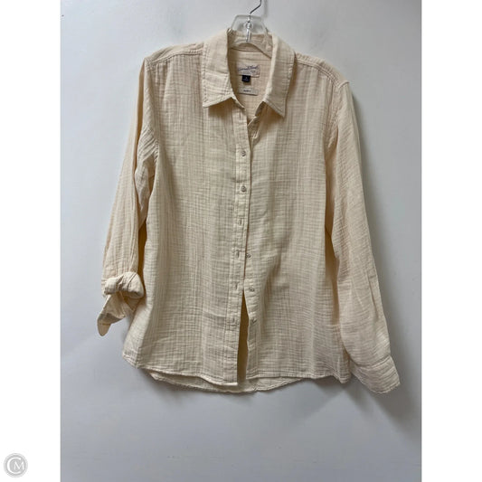 Blouse Long Sleeve By Universal Thread In Cream, Size: M