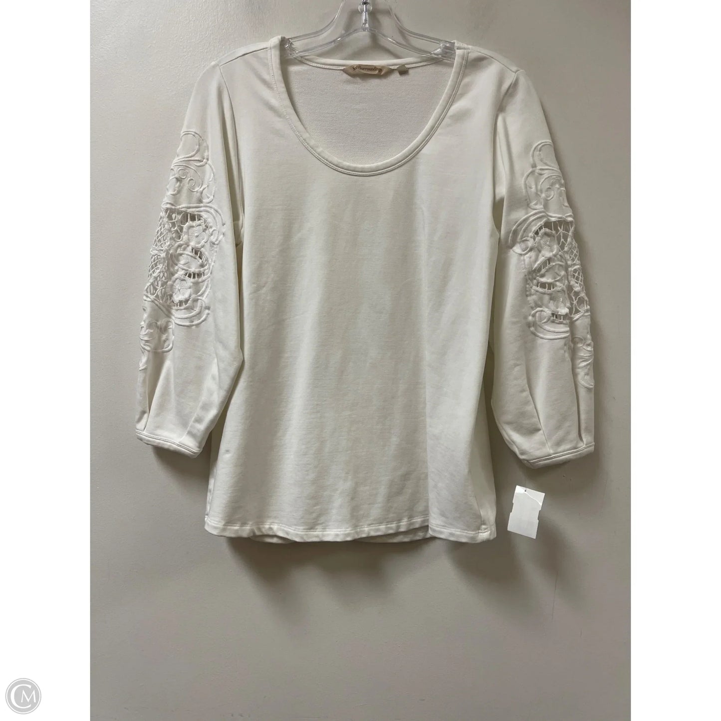 Top Long Sleeve By Soft Surroundings In White, Size: S