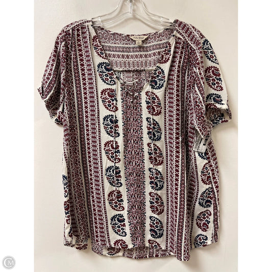 Top Short Sleeve By Lucky Brand In Red, Size: L