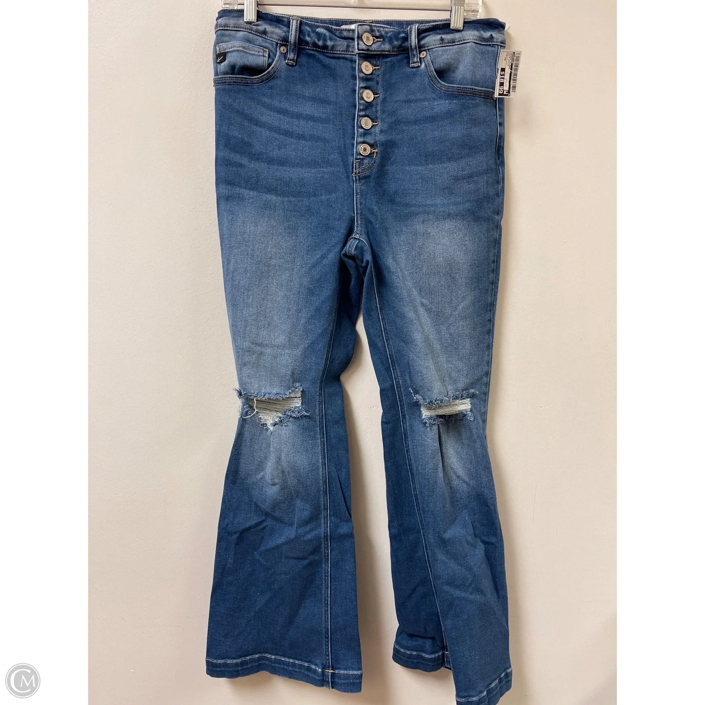 Jeans Flared By Kancan In Blue Denim, Size: 10