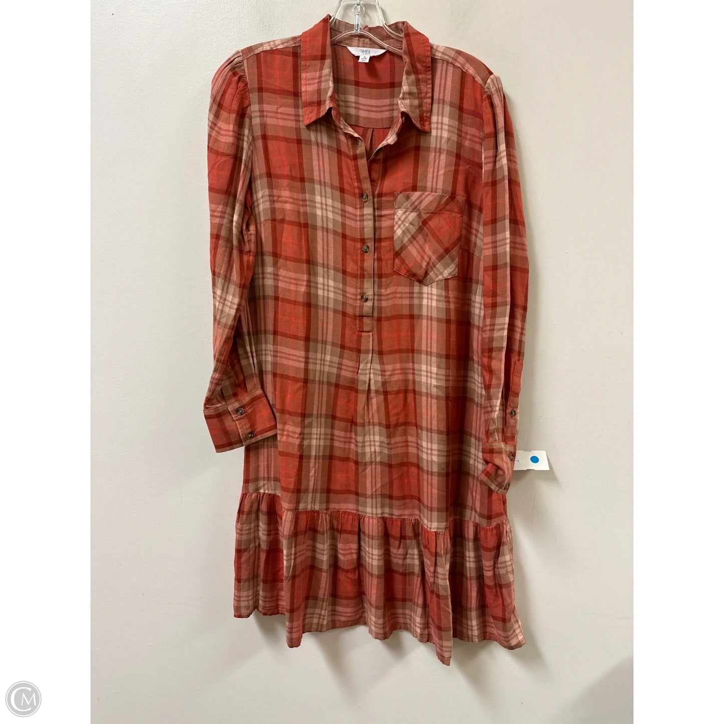 Dress Casual Midi By Time And Tru In Orange, Size: S