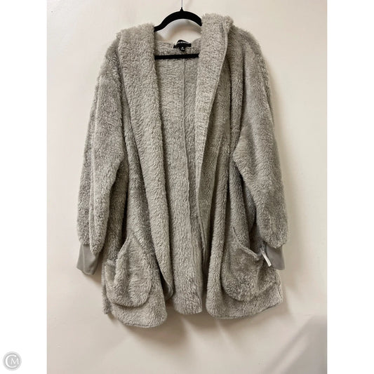 Sweater Cardigan By Zenana Outfitters In Grey, Size: 2x