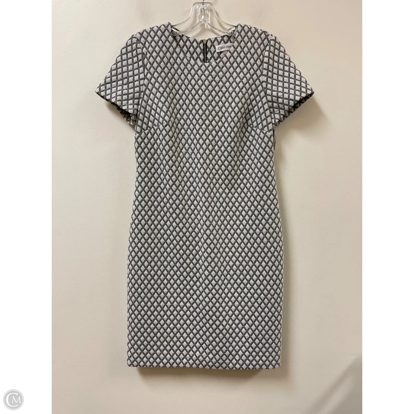 Dress Casual Midi By Calvin Klein In Black & White, Size: S