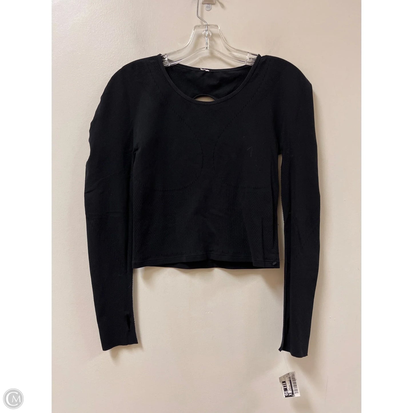 Athletic Top Long Sleeve Crewneck By Fabletics In Black, Size: M