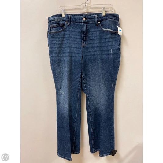 Jeans Straight By Good American In Blue Denim, Size: 16