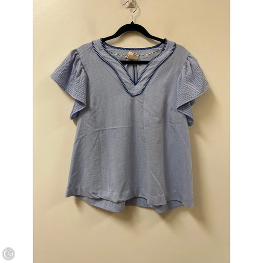 Top Short Sleeve By Umgee In Blue, Size: M
